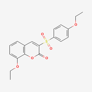 molecular formula C19H18O6S B2837559 8-ethoxy-3-(4-ethoxybenzenesulfonyl)-2H-chromen-2-one CAS No. 904449-70-3