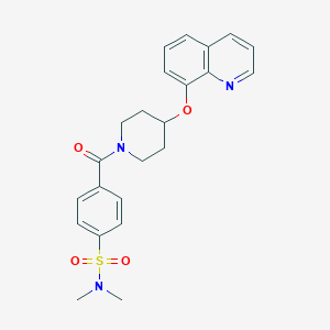 molecular formula C23H25N3O4S B2837562 N,N-dimethyl-4-(4-(quinolin-8-yloxy)piperidine-1-carbonyl)benzenesulfonamide CAS No. 1903893-38-8