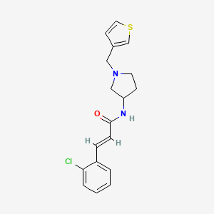 molecular formula C18H19ClN2OS B2837563 (2E)-3-(2-chlorophenyl)-N-{1-[(thiophen-3-yl)methyl]pyrrolidin-3-yl}prop-2-enamide CAS No. 2097941-25-6