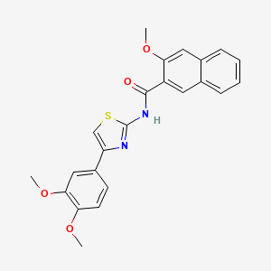 molecular formula C23H20N2O4S B2837565 N-[4-(3,4-dimethoxyphenyl)-1,3-thiazol-2-yl]-3-methoxynaphthalene-2-carboxamide CAS No. 313404-55-6