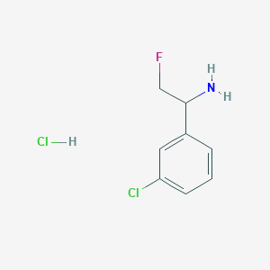 molecular formula C8H10Cl2FN B2837566 1-(3-Chlorophenyl)-2-Fluoroethanamine hydrochloride CAS No. 1639867-83-6