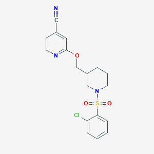 2-[[1-(2-Chlorophenyl)sulfonylpiperidin-3-yl]methoxy]pyridine-4-carbonitrile