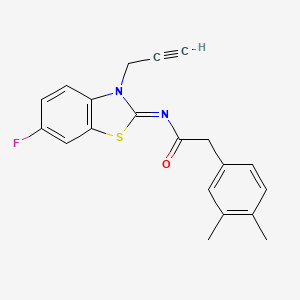 (Z)-2-(3,4-dimethylphenyl)-N-(6-fluoro-3-(prop-2-yn-1-yl)benzo[d]thiazol-2(3H)-ylidene)acetamide