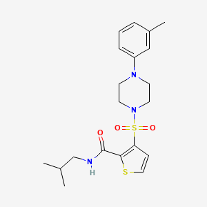 molecular formula C20H27N3O3S2 B2837588 N-isobutyl-3-{[4-(3-methylphenyl)piperazin-1-yl]sulfonyl}thiophene-2-carboxamide CAS No. 1207027-88-0