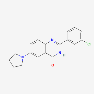 molecular formula C18H16ClN3O B2837590 2-(3-chlorophenyl)-6-(1-pyrrolidinyl)-4(3H)-quinazolinone CAS No. 299898-01-4