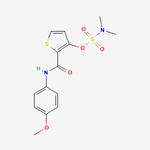 molecular formula C14H16N2O5S2 B2837592 2-[(4-methoxyanilino)carbonyl]-3-thienyl-N,N-dimethylsulfamate CAS No. 338794-69-7
