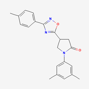 molecular formula C21H21N3O2 B2837600 1-(3,5-Dimethylphenyl)-4-(3-(p-tolyl)-1,2,4-oxadiazol-5-yl)pyrrolidin-2-one CAS No. 941962-62-5