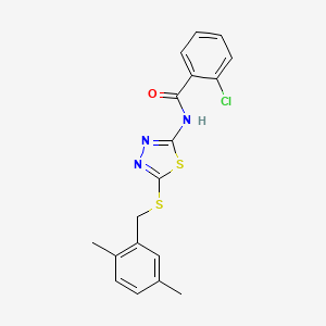 2-chloro-N-(5-((2,5-dimethylbenzyl)thio)-1,3,4-thiadiazol-2-yl)benzamide