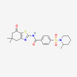 N-(5,5-dimethyl-7-oxo-4,5,6,7-tetrahydrobenzo[d]thiazol-2-yl)-4-((2-methylpiperidin-1-yl)sulfonyl)benzamide
