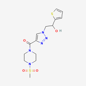 (1-(2-hydroxy-2-(thiophen-2-yl)ethyl)-1H-1,2,3-triazol-4-yl)(4-(methylsulfonyl)piperazin-1-yl)methanone