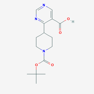 molecular formula C15H21N3O4 B2837615 4-(1-(tert-Butoxycarbonyl)piperidin-4-yl)pyrimidine-5-carboxylic acid CAS No. 1710194-79-8