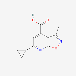 molecular formula C11H10N2O3 B2837623 6-环丙基-3-甲基异噁唑啉[5,4-b]吡啶-4-羧酸 CAS No. 923258-65-5