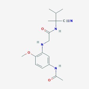 molecular formula C17H24N4O3 B2837625 N-(1-cyano-1,2-dimethylpropyl)-2-[(5-acetamido-2-methoxyphenyl)amino]acetamide CAS No. 1197833-17-2