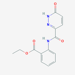 molecular formula C14H13N3O4 B2837628 乙酸 2-[(6-氧代-1H-吡啶并[3]嘧啶-3-基甲酰)氨基]苯甲酯 CAS No. 899956-88-8