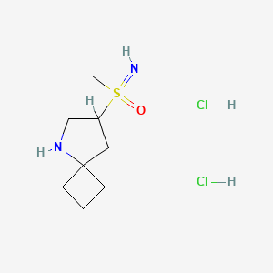 molecular formula C8H18Cl2N2OS B2837630 5-Azaspiro[3.4]octan-7-yl-imino-methyl-oxo-lambda6-sulfane;dihydrochloride CAS No. 2503202-37-5