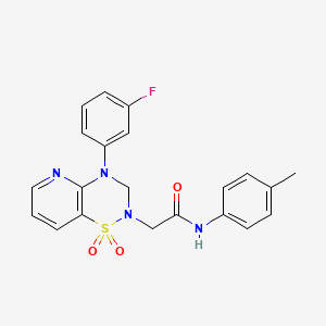 2-(4-(3-fluorophenyl)-1,1-dioxido-3,4-dihydro-2H-pyrido[2,3-e][1,2,4]thiadiazin-2-yl)-N-(p-tolyl)acetamide
