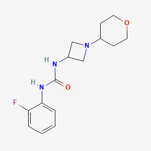 molecular formula C15H20FN3O2 B2837638 1-(2-Fluorophenyl)-3-[1-(oxan-4-yl)azetidin-3-yl]urea CAS No. 2415533-27-4