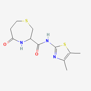 molecular formula C11H15N3O2S2 B2837643 N-(4,5-二甲基噻唑-2-基)-5-氧代-1,4-噻赛巴烷-3-羧酰胺 CAS No. 1396556-27-6