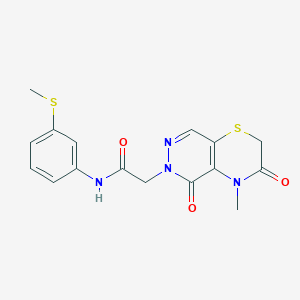 2-(4-Methyl-3,5-dioxopyridazino[4,5-b][1,4]thiazin-6-yl)-N-(3-methylsulfanylphenyl)acetamide