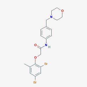 2-(2,4-dibromo-6-methylphenoxy)-N-[4-(morpholin-4-ylmethyl)phenyl]acetamide