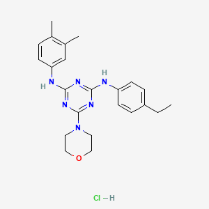 molecular formula C23H29ClN6O B2837657 N2-(3,4-二甲基苯基)-N4-(4-乙基苯基)-6-吗啉-1,3,5-三嗪-2,4-二胺 盐酸盐 CAS No. 1179398-43-6