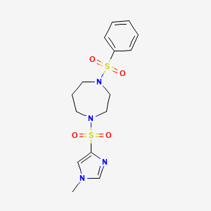 molecular formula C15H20N4O4S2 B2837662 1-((1-methyl-1H-imidazol-4-yl)sulfonyl)-4-(phenylsulfonyl)-1,4-diazepane CAS No. 1903603-59-7