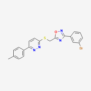 3-({[3-(3-Bromophenyl)-1,2,4-oxadiazol-5-yl]methyl}thio)-6-(4-methylphenyl)pyridazine