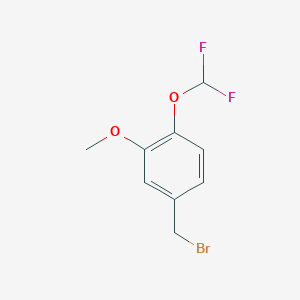 molecular formula C9H9BrF2O2 B2837674 4-(Bromomethyl)-1-(difluoromethoxy)-2-methoxybenzene CAS No. 853771-74-1