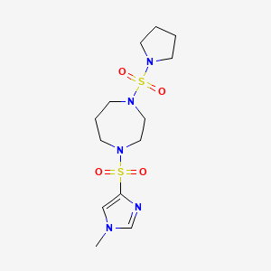 molecular formula C13H23N5O4S2 B2837679 1-((1-甲基-1H-咪唑-4-基)磺酰基)-4-(吡咯烷-1-基磺酰基)-1,4-二氮杂辛烷 CAS No. 1903397-96-5