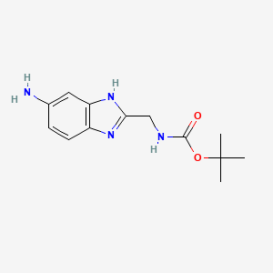 molecular formula C13H18N4O2 B2837692 tert-butyl N-[(6-amino-1H-benzimidazol-2-yl)methyl]carbamate CAS No. 1472803-03-4