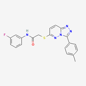 molecular formula C20H16FN5OS B2837703 N-(3-fluorophenyl)-2-((3-(p-tolyl)-[1,2,4]triazolo[4,3-b]pyridazin-6-yl)thio)acetamide CAS No. 852375-50-9