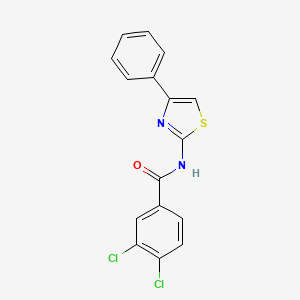 molecular formula C16H10Cl2N2OS B2837713 3,4-dichloro-N-(4-phenyl-1,3-thiazol-2-yl)benzamide CAS No. 284489-34-5