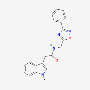 2-(1-methyl-1H-indol-3-yl)-N-((3-phenyl-1,2,4-oxadiazol-5-yl)methyl)acetamide