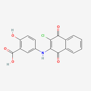 molecular formula C17H10ClNO5 B2837717 5-[(3-Chloro-1,4-dioxo-1,4-dihydronaphthalen-2-yl)amino]-2-hydroxybenzoic acid CAS No. 500301-76-8