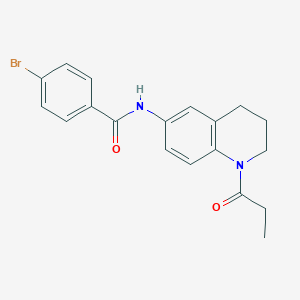 molecular formula C19H19BrN2O2 B2837723 4-bromo-N-(1-propionyl-1,2,3,4-tetrahydroquinolin-6-yl)benzamide CAS No. 954023-92-8