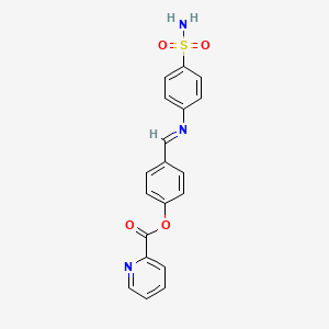 molecular formula C19H15N3O4S B2837724 (E)-4-(((4-sulfamoylphenyl)imino)methyl)phenyl picolinate CAS No. 326883-13-0