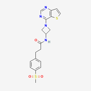 3-(4-Methylsulfonylphenyl)-N-(1-thieno[3,2-d]pyrimidin-4-ylazetidin-3-yl)propanamide