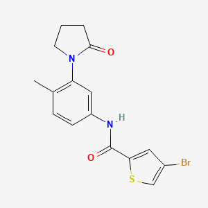 molecular formula C16H15BrN2O2S B2837727 4-溴-N-(4-甲基-3-(2-氧代吡咯烷-1-基)苯基)噻吩-2-甲酰胺 CAS No. 1448047-79-7