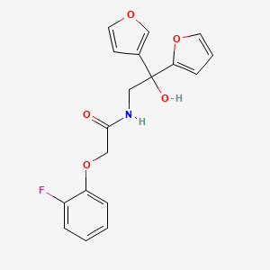 2-(2-fluorophenoxy)-N-(2-(furan-2-yl)-2-(furan-3-yl)-2-hydroxyethyl)acetamide