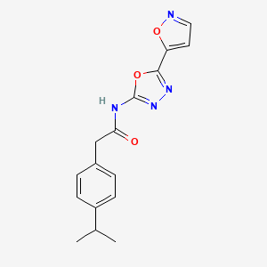 molecular formula C16H16N4O3 B2837735 2-(4-isopropylphenyl)-N-(5-(isoxazol-5-yl)-1,3,4-oxadiazol-2-yl)acetamide CAS No. 946362-90-9