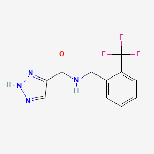 molecular formula C11H9F3N4O B2837753 N-(2-(trifluoromethyl)benzyl)-1H-1,2,3-triazole-5-carboxamide CAS No. 1490538-87-8