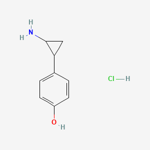molecular formula C9H12ClNO B2837755 4-(2-Aminocyclopropyl)phenol hydrochloride CAS No. 138249-10-2; 1929606-76-7