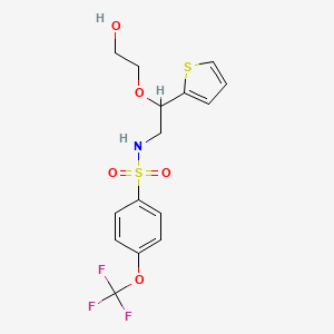 molecular formula C15H16F3NO5S2 B2837764 N-(2-(2-hydroxyethoxy)-2-(thiophen-2-yl)ethyl)-4-(trifluoromethoxy)benzenesulfonamide CAS No. 2034365-25-6