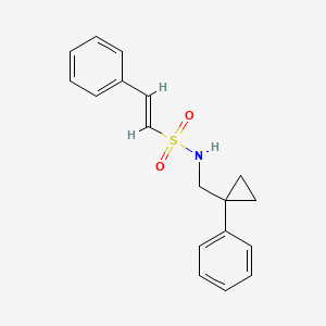 molecular formula C18H19NO2S B2837766 (E)-2-phenyl-N-[(1-phenylcyclopropyl)methyl]ethenesulfonamide CAS No. 1198056-94-8