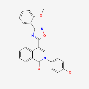 molecular formula C25H19N3O4 B2837771 2-(4-methoxyphenyl)-4-(3-(2-methoxyphenyl)-1,2,4-oxadiazol-5-yl)isoquinolin-1(2H)-one CAS No. 1207035-44-6