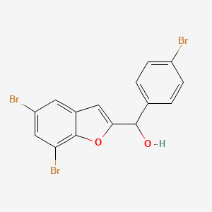 molecular formula C15H9Br3O2 B2837772 (4-Bromophenyl)(5,7-dibromo-1-benzofuran-2-yl)methanol CAS No. 83806-76-2