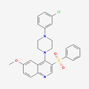 3-(Benzenesulfonyl)-4-[4-(3-chlorophenyl)piperazin-1-yl]-6-methoxyquinoline