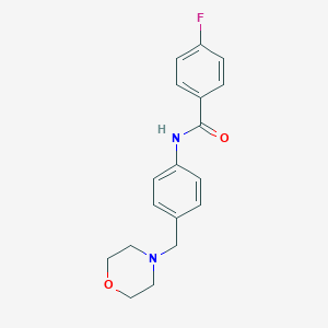 molecular formula C18H19FN2O2 B283778 4-fluoro-N-[4-(morpholin-4-ylmethyl)phenyl]benzamide 