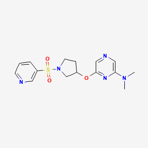 molecular formula C15H19N5O3S B2837789 N,N-二甲基-6-((1-(吡啶-3-基磺酰)吡咯烷-3-基氧基)吡嘧啶-2-基胺 CAS No. 2034433-64-0