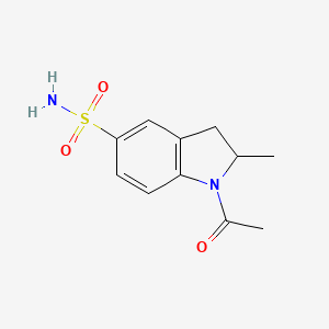 molecular formula C11H14N2O3S B2837791 1-acetyl-2-methyl-2,3-dihydro-1H-indole-5-sulfonamide CAS No. 1389757-56-5